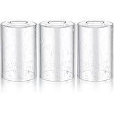 Teenyyou 3 Pcs Clear Bubble Seeded Glass Lamp Shade 1-5/8" (1.65") Fitter | Lamp Shade Cover for Pendant Light Fixtures, 4"w x 6"h, Cozy Soft Anti Glare Eye Care, Lamp Globe for Chandelier Wall Sconce