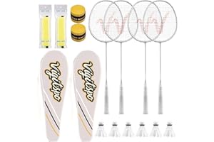 VIGVITSPO Racket Set with Shuttlecocks,Hand Glue & Carry Bag | Professional-Grade Badminton Racket Set | Lightweight Design & Non-Slip Grip