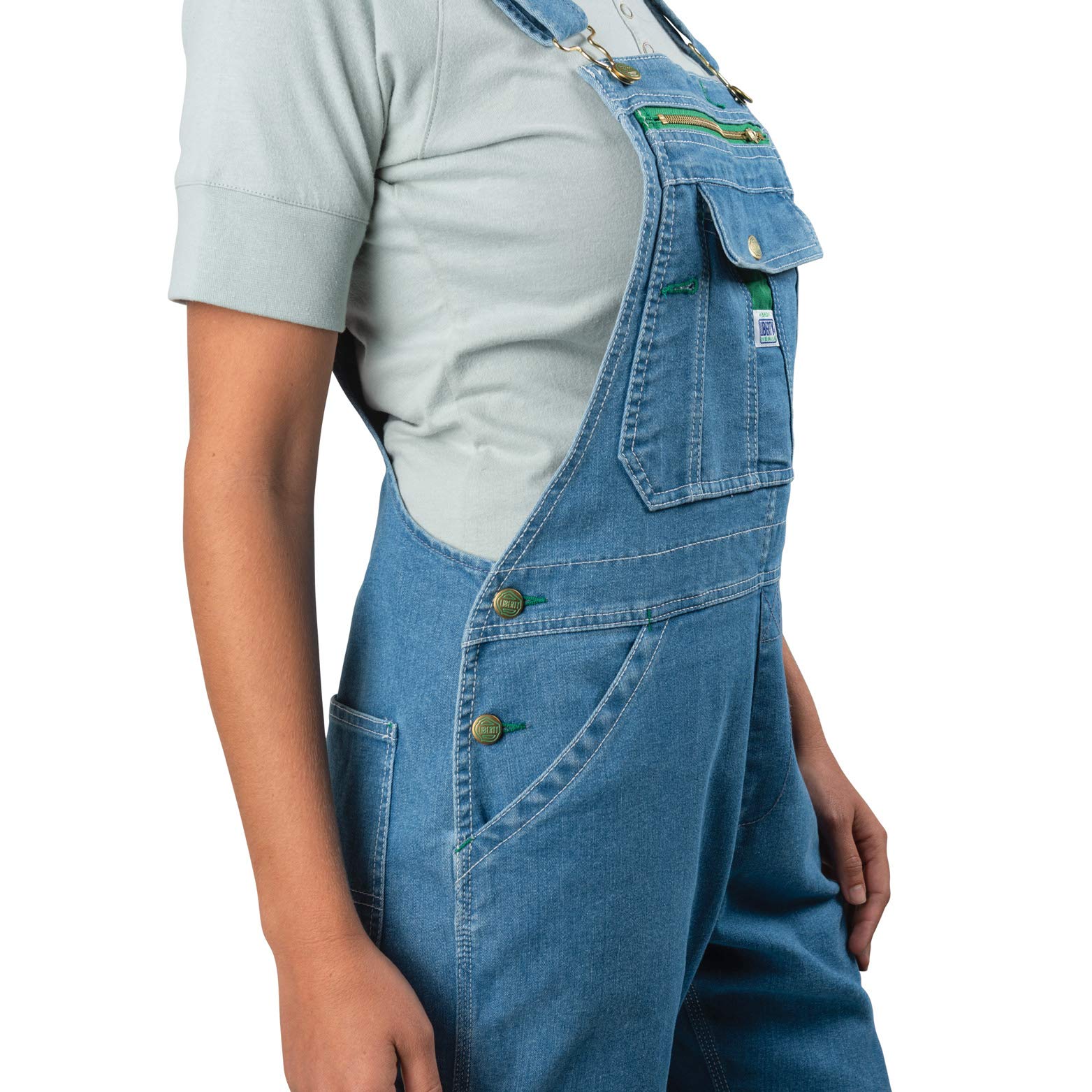 Liberty Women's Denim Bib Overalls, Light Stone Washed, Large