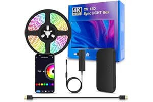 DoHome LED TV Backlight with HDMI Sync Box for 75-85 inch TVs 16.4ft RGBIC WiFi LED Light Strip