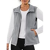 Dokotoo Women's Full Zip Polar Fleece Vest Warm Winter Sleeveless Cardigan Lapel Collar Sherpa Coat Outerwear with Pocket