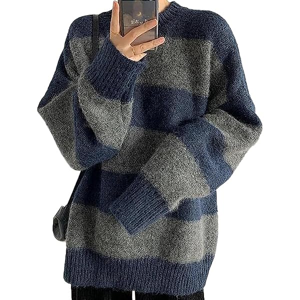Women's Oversized Y2K Knitted Sweater – Vintage Long Sleeve Pullover, Fairycore Aesthetic Jumper | Cotton Polyester Blend, Loose Fit