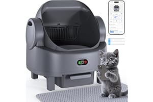 LUODIER Automatic Cat Litter Box, Electric Large Open-Top Self Cleaning Litter Box for Multiple Cats, Smart APP Control, Multiple Safety Sensors, 1 Rolls Bags & 1 Mat, Arenero para Gatos Autolimpiable