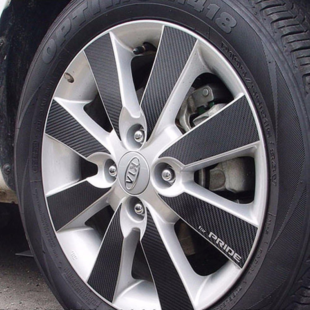 Carbon Tuning Wheel Hub Mask decal Sticker Set for KIA RIO / Pride 2006-2009 15"