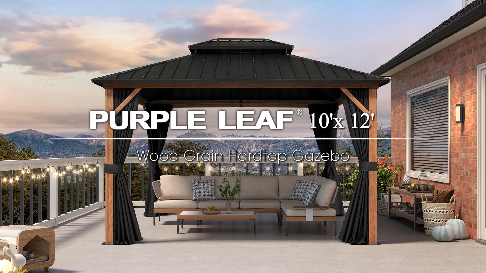 PURPLE LEAF 10x14 Hardtop Gazebo with Aluminum Frame, Ventilated Steel Roof & Detachable Curtains image 32