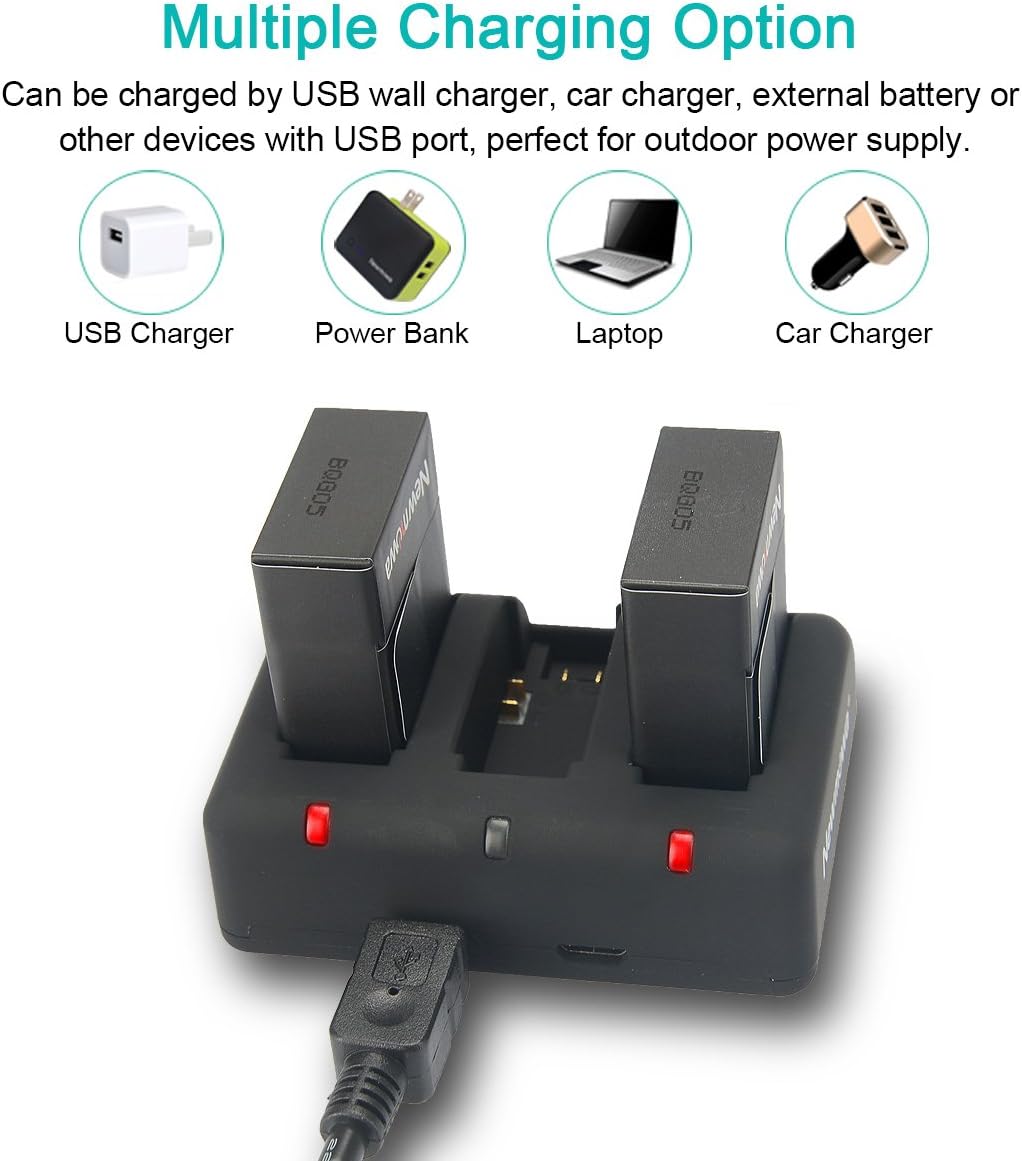 AHDBT-302 Newmowa 1300mAh Replacement Battery (2-Pack) and Rapid 3-Channel Charger for GoPro Hero 3, GoPro Hero 3+, AHDBT-301, AHDBT-302 : Camera & Photo
