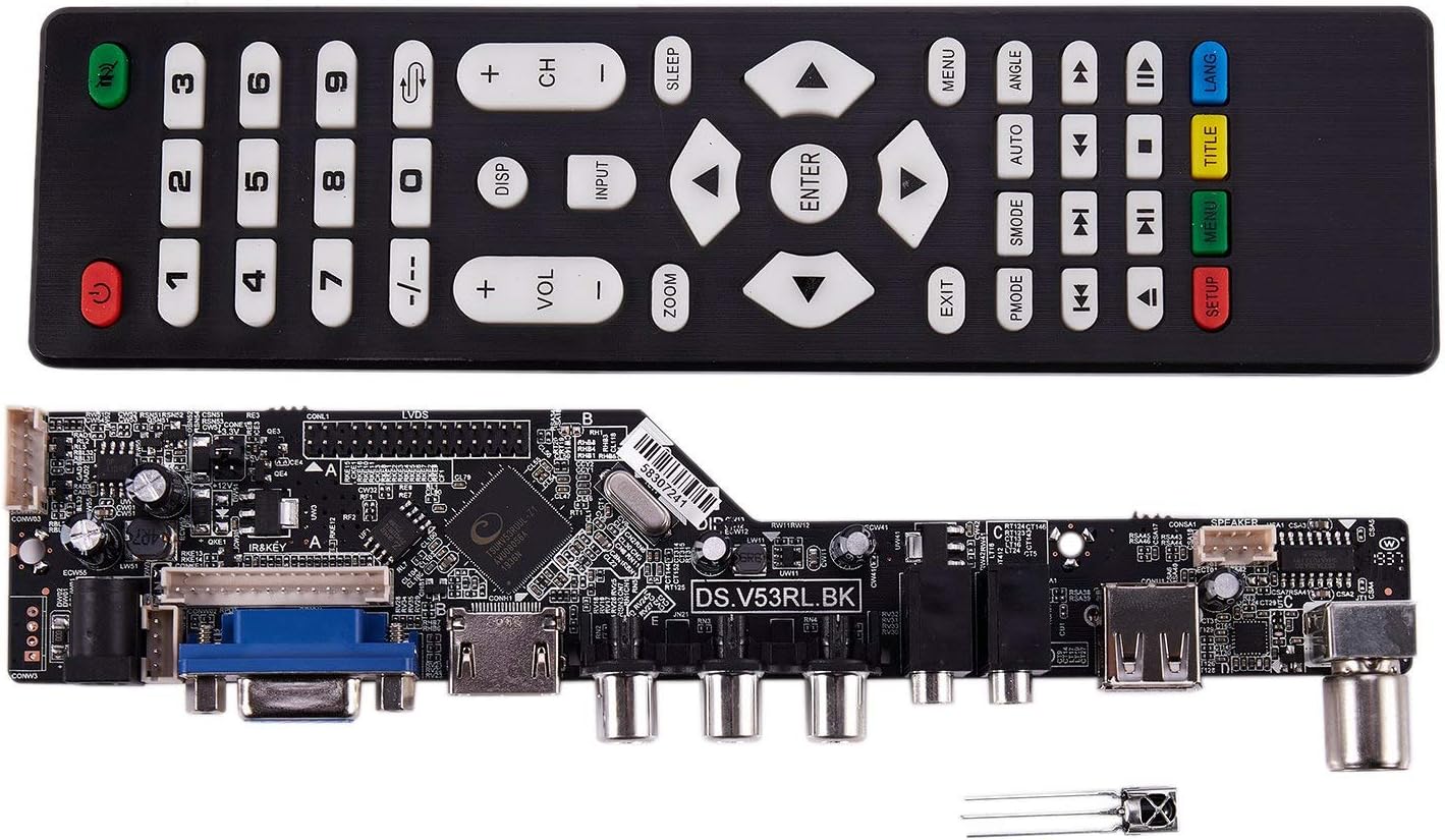 CUHAWUDBA V56 Universal LCD TV Controller Driver Board TV/PC/VGA/HDMI/USB Interface USB Multi-Media Interface