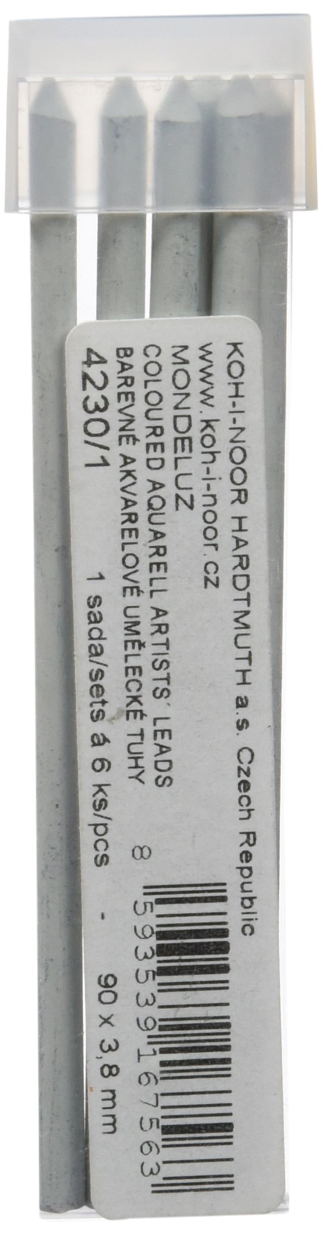 KOH-I-NOOR Polycolor Aquarell Coloured Leads for 3.8mm Diameter 90mm Mechanical Pencil - Titanium White