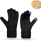 Bototack Women's Winter Warm Gloves for Cold Weather Thermal Thick Knited Touch Screen Gloves for Running Driving