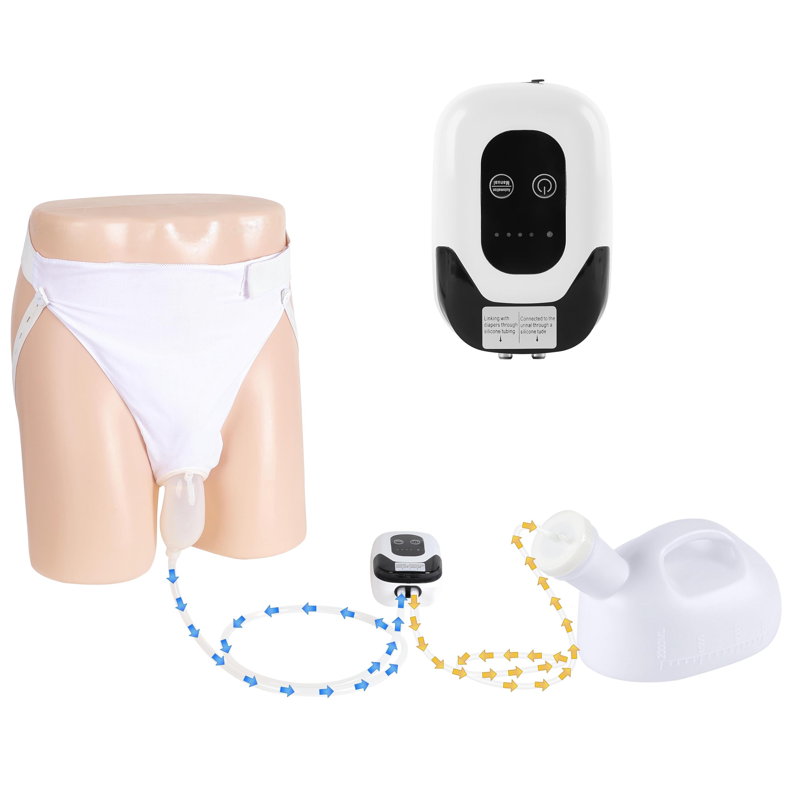 Photo 1 of Intelligent Electric Urinal for Men, Non-Invasive Sensitive Sensing, Automatic Start Stop Pump, Bed Rest Anti-Leakage Design, 2000ml Capacity, Easy to Use and Clean, Skin Friendly Material (Standard)