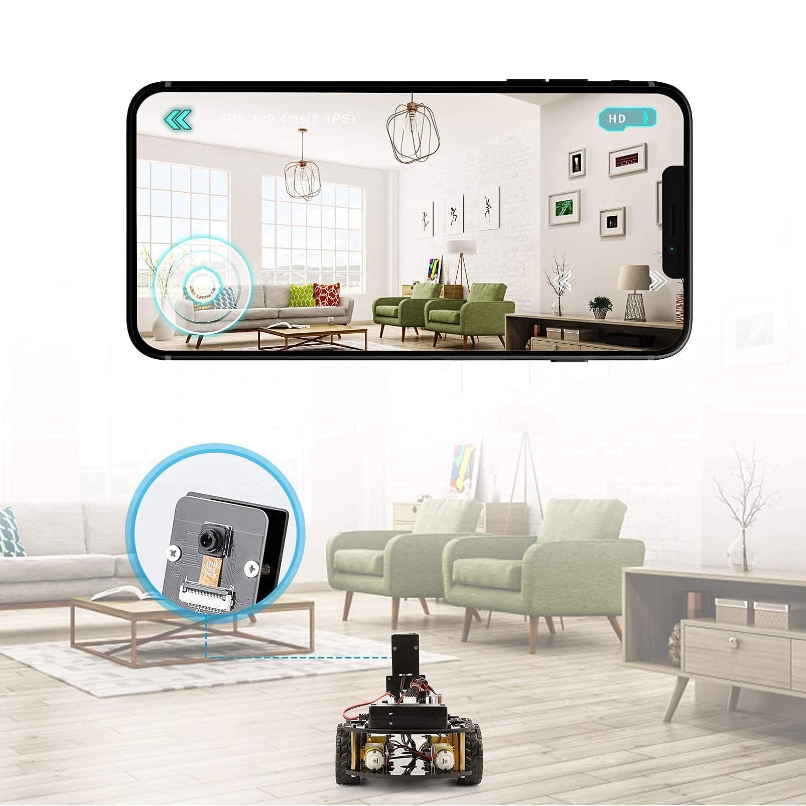 ELEGOO Smart Robot Car Kit V4.0 Kompatibel mit Arduino IDE Elektronik Baukasten mit Kamera, UNO R3, Line Tracking Modul, Ultraschallsensor, Auto Roboter Spielzeug für Kinder 6