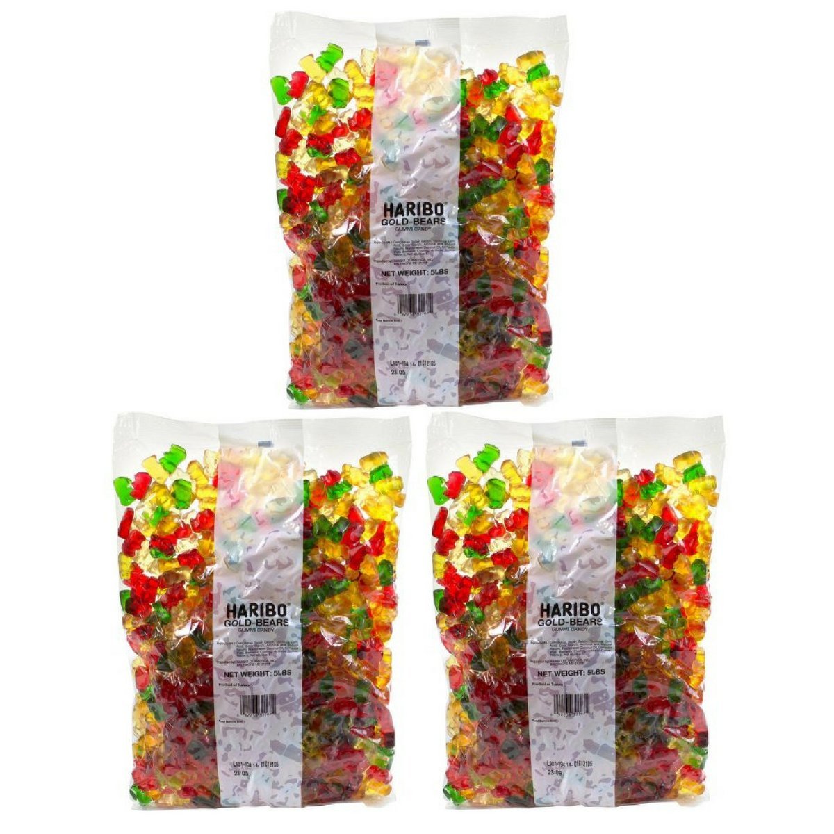 Haribo Gold Bears Gummi Candy 5 Pound Pack Of 3