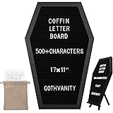 Gothvanity Coffin Letter Board - Gothic Changeable Letter Board for Table Top or Wall - Gothic Decor for Home, Office, Bistro
