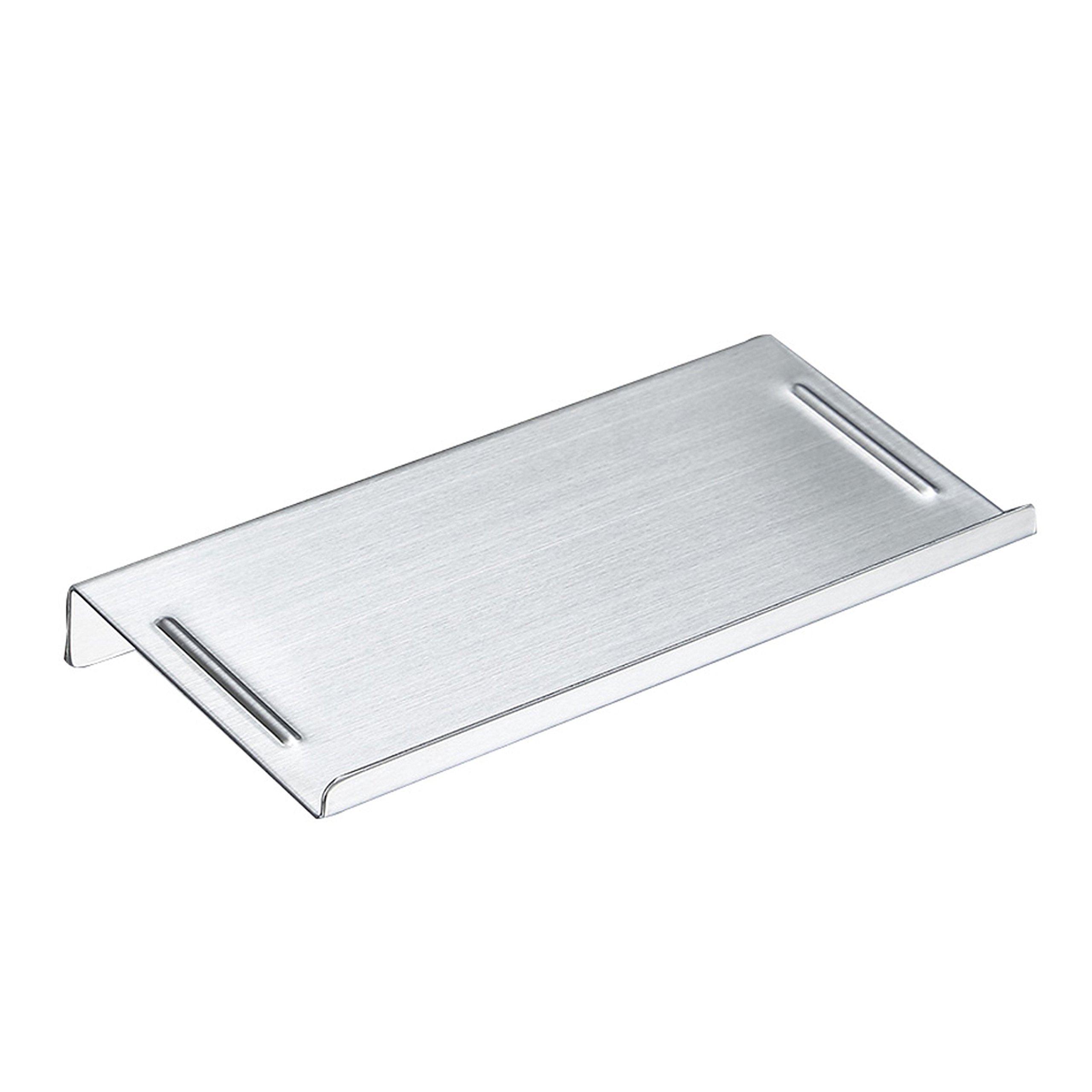 Wellsum Wall Mounted Stainless Steel Bathroom Phone Holder Phone Shelf Anti-Slip Style for Bathroom and Kitchen (Brushed Silver)