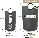 DOKEHOM 160L XXL Laundry Basket Collapsible Foldable Dark Grey view 3