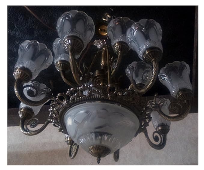 R@DIANT Antique Design Glass Chandelier - Black, Large