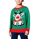 XiaoMoSha Unisex Ugly Sweater Christmas Women Men Holiday Knit Pullover Matching Ugly Christmas Sweater for Men Women Kids Green Small