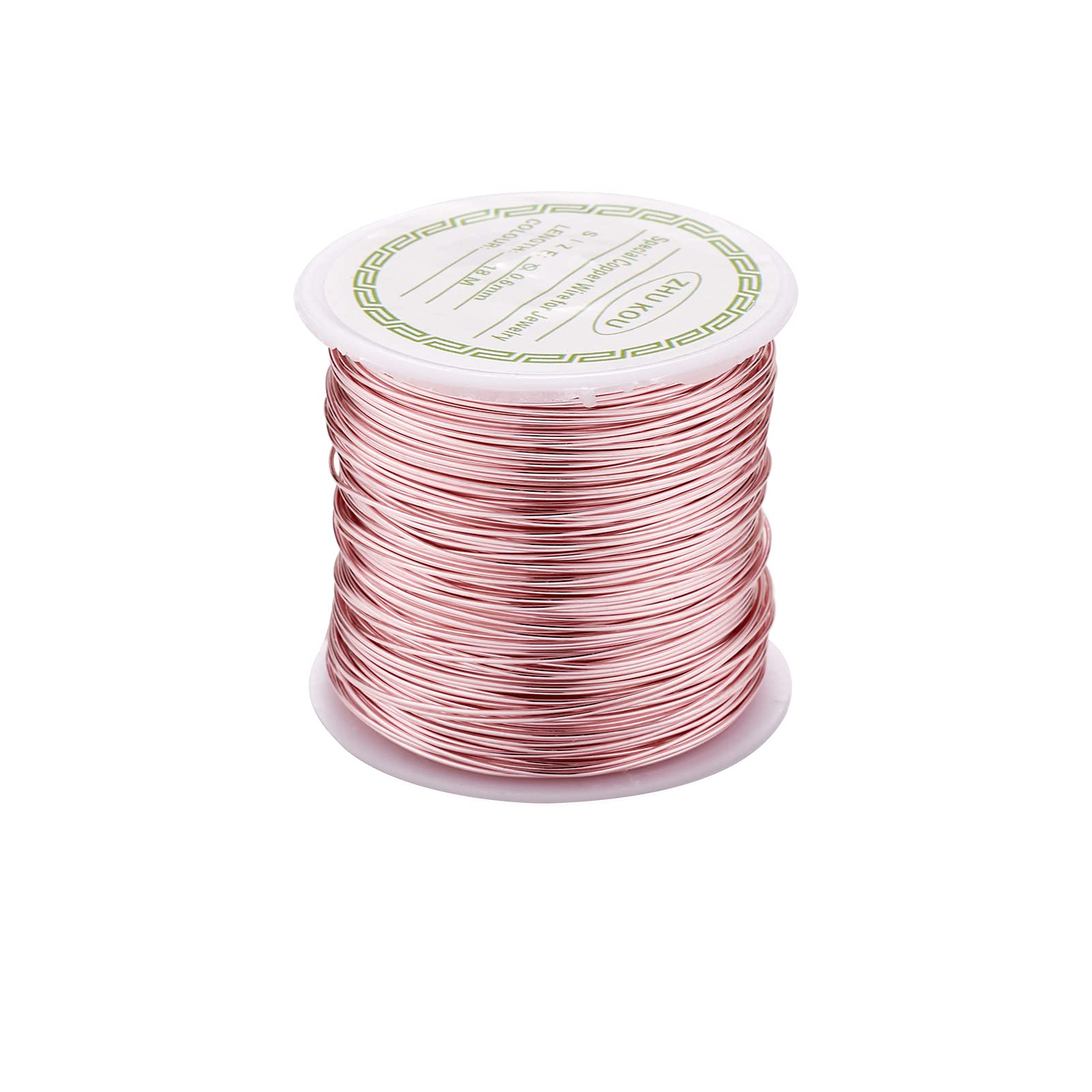Beadthoven 22Gauge/0.6mm Tarnish Resistant Copper Wire 59 Ft/18M Bendable Metal Wires Rose Gold for Jewelry Wrapping Beading Sculpture Crafts