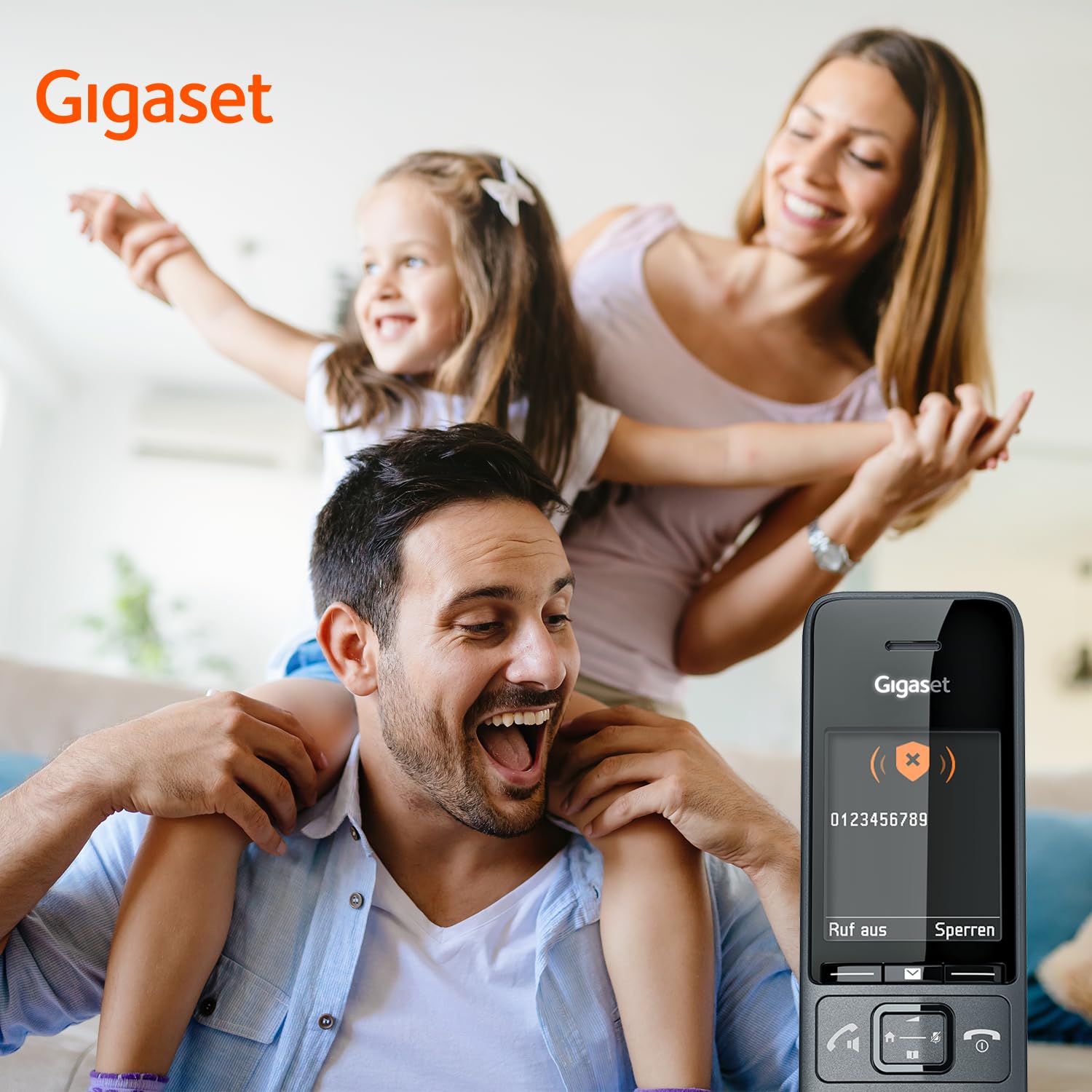 Gigaset COMFORT 520HX – DECT-Mobilteil mit Ladeschale – Elegantes Schnurloses Telefon für Router und DECT-Basis – Fritzbox-kompatibel, beste Audioqualität mit Freisprechfunktion, titanium-schwarz