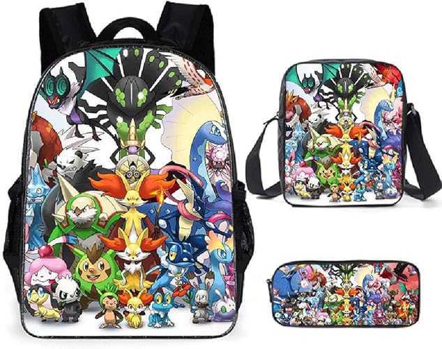 Amazon メンズタウンリュック キッズ スクールパック エルフドリームピカチュウ リュックサック 学生鞄 通学通勤 男女兼用 多機能 大容量 3つのアイテム Dswv メンズ