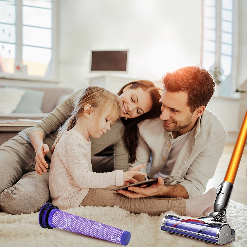 CAM-ULATA for Dyson Cordless Vacuum Filter Replacement V6 V7 V8 DC58 DC59 Accessories Parts # 965661-01 for Dyson Cordless Animal/Motorhead/Absolute Filter Kit 2 Pack