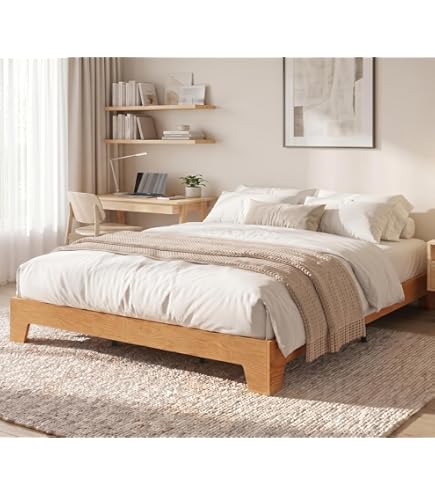 Amazon.com: Wooden Queen Frame - King Size Platform Bed - Full Size Loft Bed  - Tatami Twin Wood Platform Bed Frame - Zen Low Profile Bed : Home & Kitchen