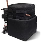 Compressor Sound Blanket for AC Unit, Oxford Fabric Noise Reduction Wrap | HVAC Compressor Sound Blanket for Outside Units, Fits up to 10"x10"x19", Heat-Resistant Aluminum Foil Inner Layer, Black