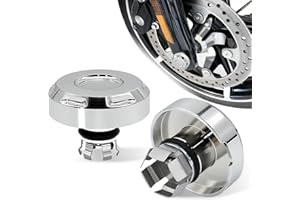 VPZMT 2 Pack Chrome Front Axle Nut Covers, Axle Nut Caps for Harley Davidson Touring Street Glide Road Glide CVO FLTRX FLHX 2