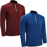 KAKU NANU Men’s Quarter Zip Pullover Athletic Long Sleeve Sweatshirt Mock Neck Quick Dry Sun Shirt for Workout