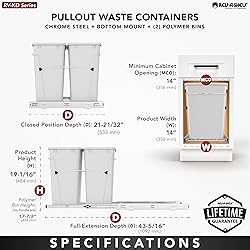 Rev-A-Shelf RV-18KD-17C S Double 35 Quart Sliding