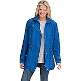 Woman Within Plus Size Fleece-Lined Taslon Anorak