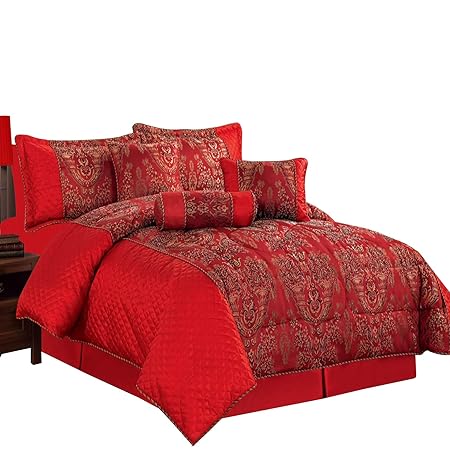 Nile Linens Luxury Jacquard 7pc Piece Bedding Bedspreads