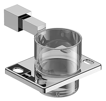 Amity Dzire Tumbler Holder | Toothbrush Holder, Wall Mounted for Bathroom and Wash Basin, AISI 304 Grade Stainless Steel with Chrome Finish