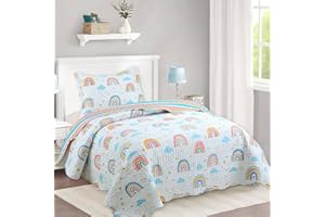 MarCielo Kids Quilt Bedspread Set Throw Blanket for Teens Girls Boys Bedding Coverlet (Twin, Rainbow)