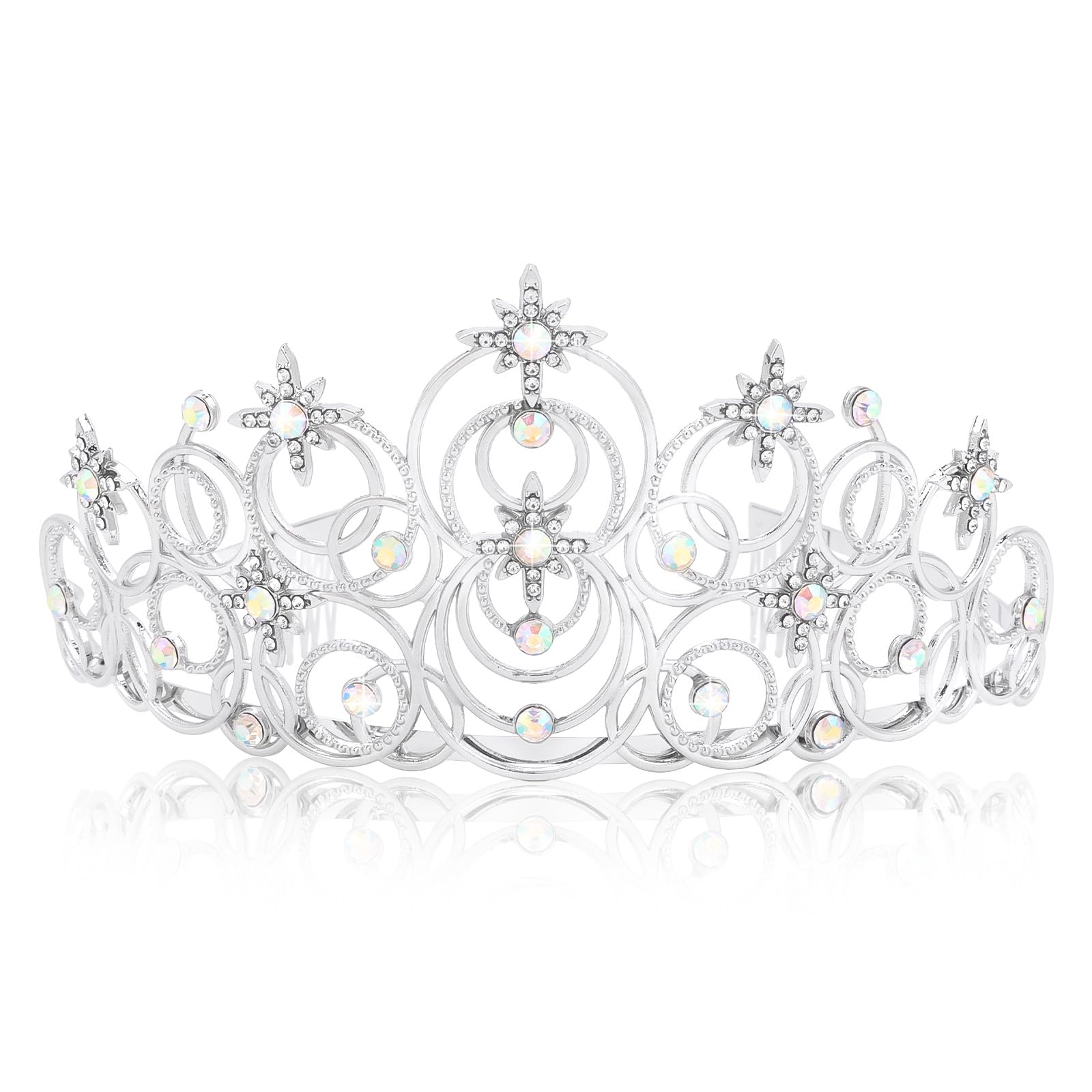 Photo 1 of (Daily) Princess Tiara Silver Crown Headband for Birthdays Movie-Themed Cosplay Halloween Gatherings Witch Head Hoop Hair Accessories