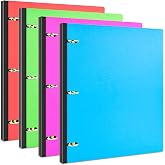 INFUN 1 INCH Telescoping 3 Ring Binder - 4PCS, Portable Plastic Binder with Telescoping Spine ，3 Ring Binders with Foldable Front Cover Holds 8.5" x 11" Paper for School,Office and Homes