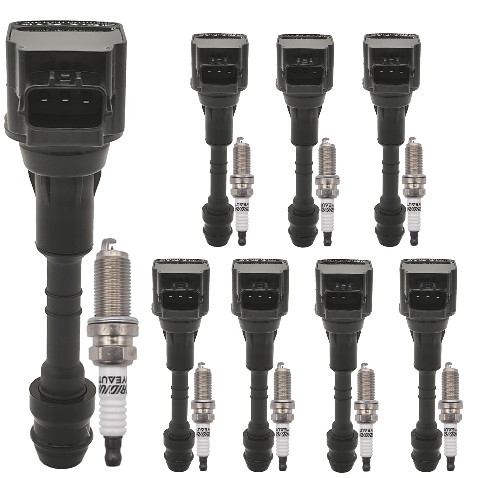 Photo 1 of UF482 Ignition Coil Pack 224487S015 and Iridium Spark Plugs Set of 8 Fit for Nissan TITAN,Armada 2004-2015 2017-2024&Infiniti QX56 2004-2013 5.6L V8