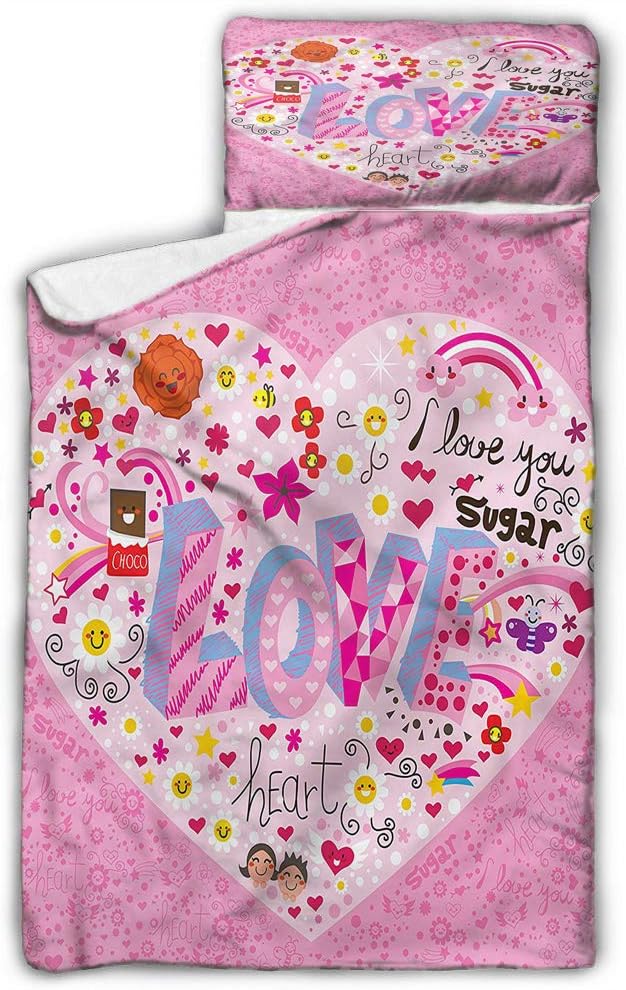 Doodle Child Nap Mat I Love You Sugar Heart Great for Boys and Girls 43X21 INCH