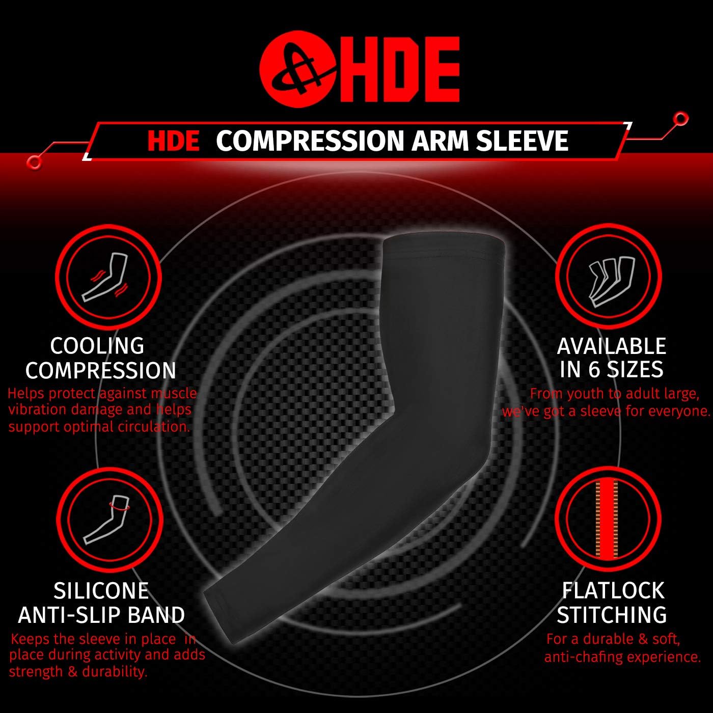 HDE 2 Pack Arm Compression Sleeves for Kids Basketball Shooting Sleeve - Youth Sports Football Baseball Softball : Clothing