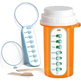 Odaro Pill Reminder, Lanyard or Sticker Pill Tracker, 2 Pack | Fits Most Bottles, Reusable Medication Tracker, Replace Weekly 7 Day Medicine Organizer, Easy Date Mark, For Elderly &amp; ADHD