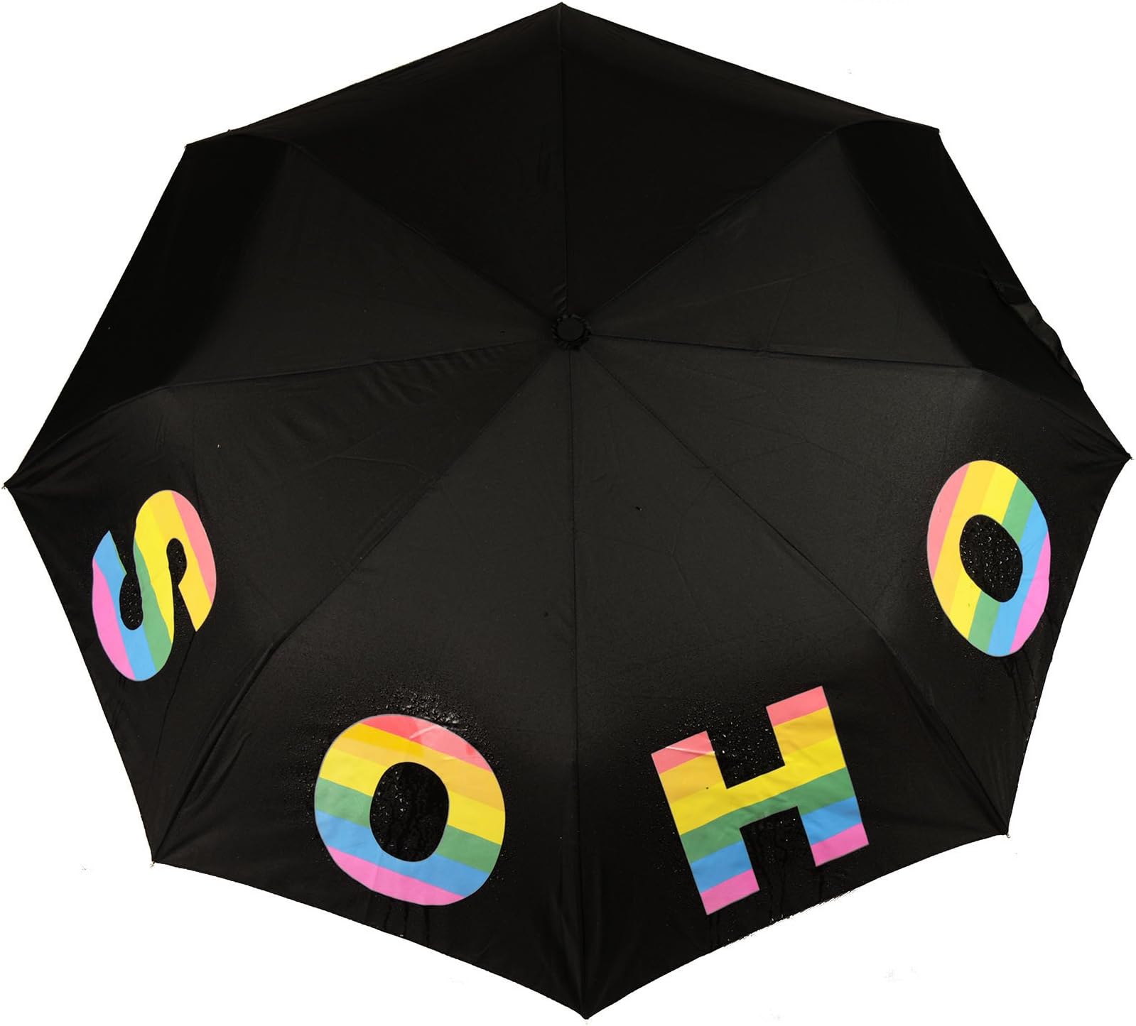 Rainbow Flag SOHO Colour Changing Automatic Umbrella Black 11" Folding Brolly