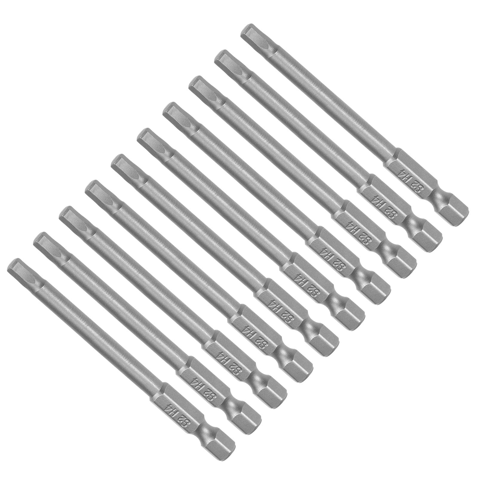 CoCud Hex Head Wrench Bit, H4 Hex Head 1/4" Hex Shank 75mm Long, S2 Alloy Steel Screwdriver Bit - (Applications: for Electric Drill), 10-Pieces