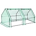 Ohuhu Portable Mini Greenhouse, 71"x36"x36" Greenhouses for Outdoors with Dual Large Zipper Doors & Ground Stakes, Waterproof & UV Protected Plastic Green House for Outside Garden Patio Backyard