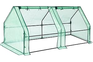 Ohuhu Portable Mini Greenhouse, 71"x36"x36" Greenhouses for Outdoors with Dual Large Zipper Doors & Ground Stakes, Waterproof & UV Protected Plastic Green House for Outside Garden Patio Backyard