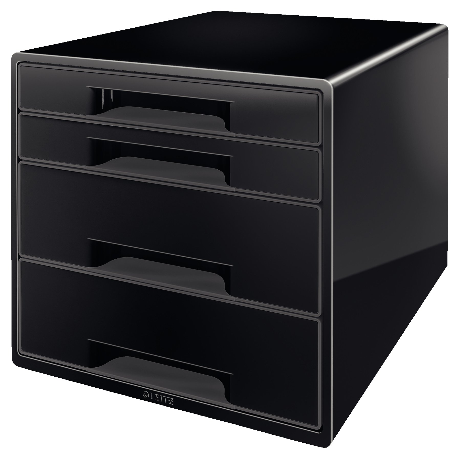 Leitz Cube 4 Drawer Desk Organizer, Black/Grey, Dual Colour Range, 52521095