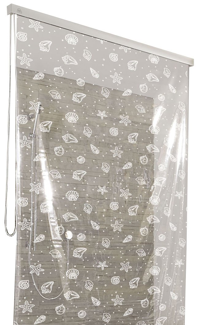 Kleine Wolke 3321114747 Shower Roller Blind Empty Cassettes 128 x 240 cm Shell Design White