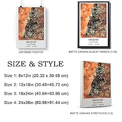 Bacolod Map Poster, Philippines Map Art Poster, Map