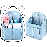 Sweetude 2 Pcs 7.9 x 4.8 x 11 Inch Mini Backpack Organizer Insert Small Shoulder Bag Divider for Rucksack Handbag Shoulder Bag Purse(Light Blue)