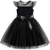 Arshiner Toddler Girls Tutu Dress Summer Contrast Mesh Party Dresses Cute Princess Tulle Sundress with Belt 2-8Y