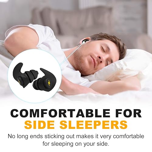 Noise Cancelling Ear Plugs For Sleeping - 35dB Reusable Silicone Earplugs With 7 Eartips & Case